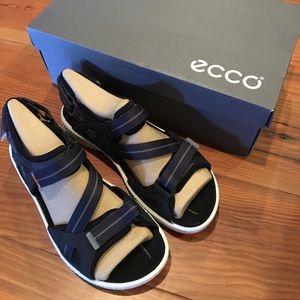 Ecco Terra Sandal True Navy/Orange 8.5